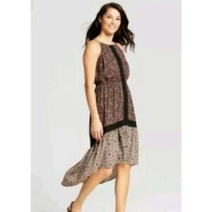 Knox Rose Women’s Sleeveless‎ High Low Hem Boho Floral Dress Size M Multicolor